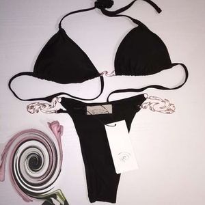 Classic Model Factory Direct Sale Foreign Trade Cross-Border Sexy <strong>Triangle</strong> <strong>Bikini</strong> High-End Chain Chiffon 2-Piece <strong>Set</strong> Available - Product Image 4