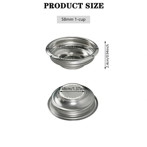 Filtre à poudre en acier inoxydable pour machine à café expresso, panier de 58mm, 1 pièce - Product Image 2