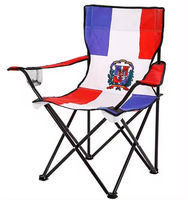 Chaise de camping pliable en aluminium avec drapeau américain pour la pêche et les activités de plein air – Vente en gros
