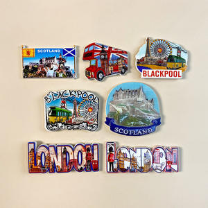 Aimants de réfrigérateur en résine 3D avec points de repère multi-villes du Royaume-Uni - <span class=keywords><strong>Londres</strong></span>/Ecosse/Blackpool, souvenir de <span class=keywords><strong>voyage</strong></span>, cadeau moderne et durable, imprimé en typographie - Product Image 2
