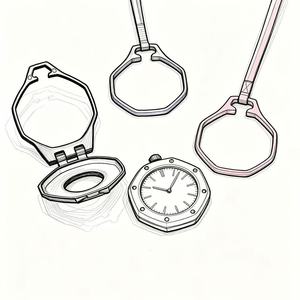 Montre Pendentif Octogonale de Luxe Édition <span class=keywords><strong>Huit</strong></span> Blanc avec Accents Arc-en-ciel, Cadran Gaufré, Breloque de Sac, Montre Mécanique Artistique en Forme de Collier - Product Image 2
