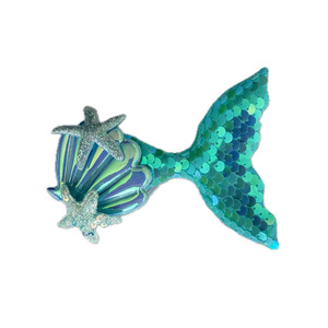Pinza para el pelo de sirena con lentejuelas, pinza lateral con cola de pez para fiesta, accesorio para disfraz de princesa, 12 cm, colores pastel - Product Image 2