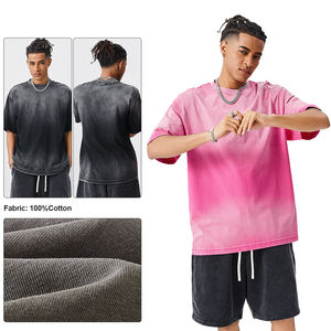 Venta al por mayor de alta calidad lavado Vintage camiseta de gran tamaño Streetwear cuello redondo personalizado en blanco hombre Camiseta - Product Image 3