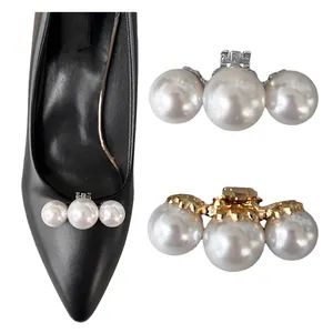 High Heels Pumps Charms Detachable 3 Pearls Shoe Clips Shoe Decorations Accessories Shoe Buckle