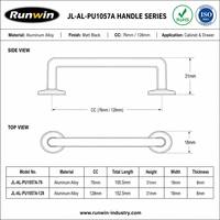 Poignée de tiroir de meuble de cuisine en alliage d'aluminium noir mat tubulaire traditionnel 76/128mm, fabrication OEM, pour entrepôt et villa, modèle 2026