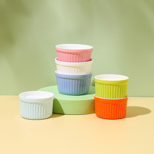 Soufflé en céramique Ramequins Bol de cuisson rond Bol de cuisson en céramique pour Pot Pie Creme Brulee Dessert - Product Image 1