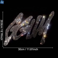 Applique thermocollante audacieuse et imposante en strass cerise pour les détaillants de mode, motif en cristal de qualité supérieure, nouveauté DIY