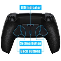 EXtremeRate PS5 Rubberized Black Remappable Rise 4 Remap Kits untuk Kontroler PS5