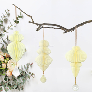 Ornement <span class=keywords><strong>de</strong></span> Noël nid d'abeille, pliable à la <span class=keywords><strong>main</strong></span> papier arbre forme centre commercial Table et fenêtre fête décoration toile <span class=keywords><strong>de</strong></span> fond famille déco - Product Image 2