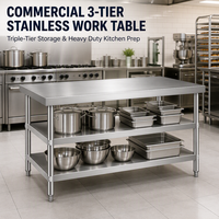 Table de travail portable de haute qualité en acier inoxydable pour cuisine commerciale, table de travail de luxe pour restaurant
