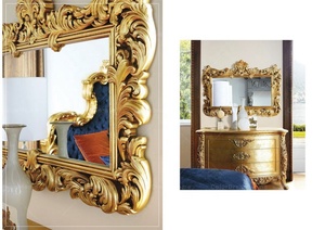 Chambre à coucher de luxe en velours <span class=keywords><strong>bleu</strong></span> royal français avec lit king-size, lit en bois sculpté doré antique - Product Image 4