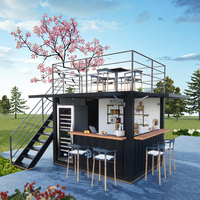 Conteneur habitable pop-up mini de 10 pieds à deux étages avec kiosque à café et bar, idéal pour bureau, stand ou bar