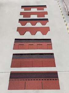 Tuiles de toiture en asphalte de type 3 languettes, couleur rouge asiatique, revêtement en pierre, <span class=keywords><strong>aluminium</strong></span>, durables, pour les stations balnéaires - Product Image 2