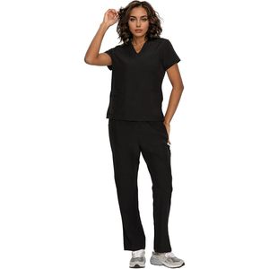 Floralhue Women's V-Neck <b>Scrubs</b> <b>Top</b> And Cargo Pants With 12 Pockets Yoga Waistband 4 Way Stretch Hospital Uniforms - Product Image 2