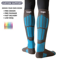 Chaussettes d'hiver chaudes d'alpinisme personnalisées Chaussettes hautes de ski de randonnée en plein air Chaussettes thermiques de sport pour hommes