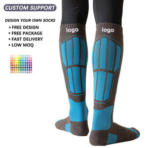 맞춤형 등산 따뜻한 겨울 양말 무릎 높은 야외 스키 하이킹 양말 남성용 스포츠 열 양말 - Product Image 1