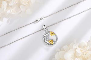 Changda 925 plata esterlina oro abeja memoria medallones foto medallón colgante collar - Product Image 6