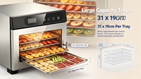 Déshydrateur alimentaire numérique en acier inoxydable à 8 plateaux, plage de température 35-80°C, écologique, faible bruit, multifonctionnel pour usage commercial