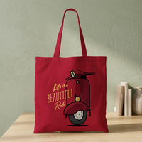 Sac fourre-tout en toile de couleur unie, fermeture à glissière, résistant à l'eau, style minimaliste, toutes saisons, usage quotidien, shopping, doublure en coton pour femmes