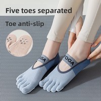 Chaussettes de yoga pour femmes, antidérapantes, en coton, pour Pilates et fitness, à cinq doigts, anti-frottement, vente en gros ODM