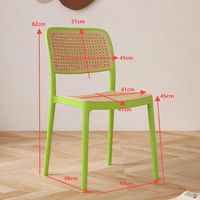 Chaise de salle à manger moderne empilable en plastique moulé, siège respirant, durable, légère, écologique, imperméable, pour la maison, le bureau, l'hôtel