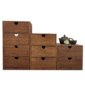 Chinese Style Wooden <b>Storage</b> <b>Box</b> Multi Layer Paulownia Wood Desktop Organizer With Partitions Office Use - Product Image 5