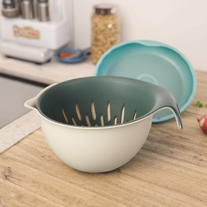 MONR 2-in-1 plastik mutfak için gıda saklama kabı meyve sebze temizleme makinesi yıkama süzgeç kaseler ayrılabilir enjeksiyon - Product Image 5
