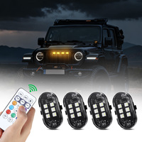 Lampu Strobo LED Nirkabel New Hopstyling 2/4/6pcs dengan Remote Control 12V 9W untuk Mobil, Motor, Drone, Skuter Anti-tabrakan