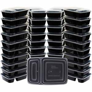PP 6 <b>Compartment</b> Recyclable Blister <b>Lunch</b> <b>Boxes</b> Microwave Safe Disposable Take Away Food Container Lid Food Grade Custom Logo - Product Image 1