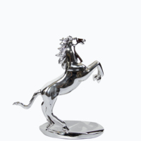 Figurine de cheval en résine argentée électroplaquée Art Déco de luxe - Statue d'animal artistique pour décoration de mariage et de maison, objet de collection
