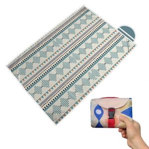 Storage Pouch Waterproof <b>Foldable</b> Outdoor Picnic Blanket Portable <b>Beach</b> Camping Mat With Magnet Straps - Product Image 1