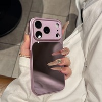Coque de téléphone avec protection d'objectif compatible miroir de maquillage et grande fenêtre de visualisation pour iPhone 17 Pro Max, 16 Pro Max et 15 Pro
