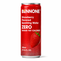 Eau gazeuse sans sucre, sans calories, mini canette 200ml, saveur fruitée citron vert mangue agrumes, boisson gazeuse, marque privée