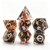 Ensemble de dés en résine à bords tranchants Steampunk Gear, 7 pièces, dés polyédriques pour D&D, jeu de table RPG