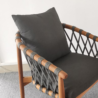Chaise de salle à manger en teck massif de haute qualité, moderne et luxueuse, pour l'extérieur, avec coussins