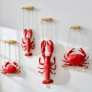 Coastal Macrame Wall Hanging With Resin Crab And Fish Decor For Restaurant Or Commercial <b>Space</b> <b>Decoration</b> - Product Image 3