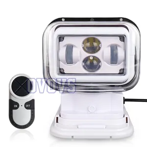 Wireless Remote Control Searchlight 60W 12&24V 7 Inch Up Down Left & Right Rotating LED for Vehicle Boat 4x4 Offroad Yacht