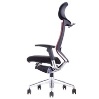 Chaise de bureau ergonomique moderne en cuir PU et maille, pivotante, réglable en hauteur, avec appui-tête, pour bureau à domicile