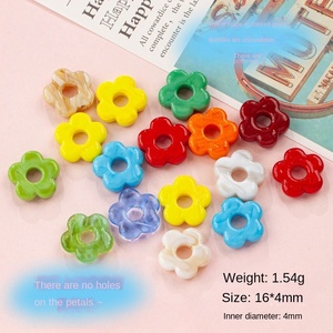 Cuentas de Flores Huecas de Cristal de Murano Hechas a Mano, Pequeñas y Frescas, de 16 mm, para Hacer Collares, Pulseras y Pendientes - Product Image 2