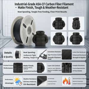 Filamento de Impresora 3D de Fibra de Carbono ASA, ABS de Alta Resistencia, Resistente a los Rayos UV, ASA-CF para Bambu Lab, 1.75 mm - Product Image 5
