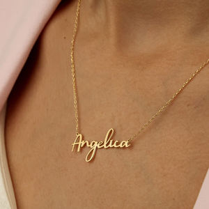 Collar con Nombre Personalizado para Niños, Mujeres y Hombres, Chapado en Oro, Plata 925, Joyería Familiar, Collar con Placa Personalizada - Product Image 3