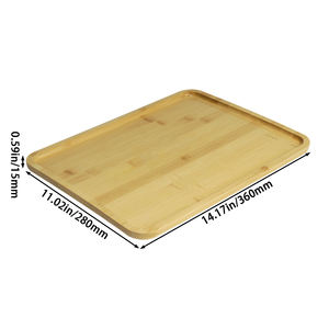 Bandeja de servicio de bambú FSC Café rectangular minimalista natural, té, comida, bebidas, almacenamiento, decoración <span class=keywords><strong>para</strong></span> el hogar, cocina, baño - Product Image 5