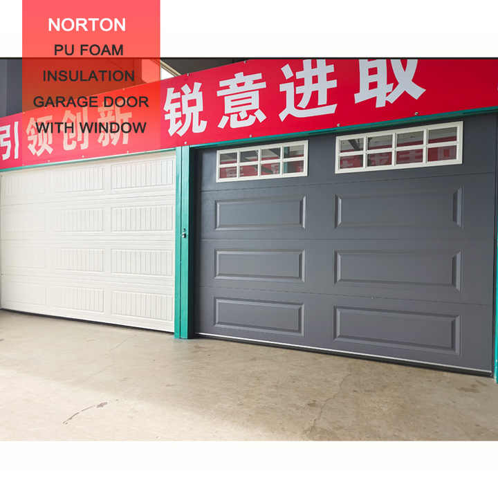 Automatic Vertical Garage Doors Steel Black Garage Door 8x7 Panel