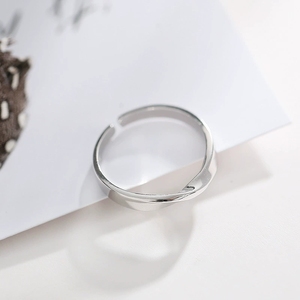 Anillo Mobius LT-JZ836 para Mujer, Estilo Japonés, Diseño Minimalista Único, <span class=keywords><strong>Puente</strong></span> Sigh, Plata <span class=keywords><strong>de</strong></span> Ley 925, Anillo Abierto Ajustable - Product Image 1