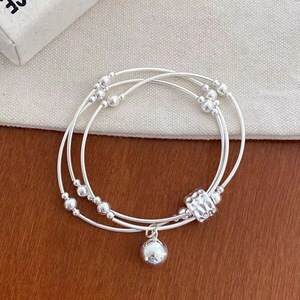 S925 Sterling Silver Minimalist Three Layer <b>Bead</b> <b>Bracelet</b> For Women Everyday Wear - Product Image 3