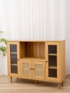 Çok fonksiyonlu katı ahşap depolama klasik büfe dolabı antika 4 kapılı ahşap büfe/yemek odası depolama dolabı - Product Image 3