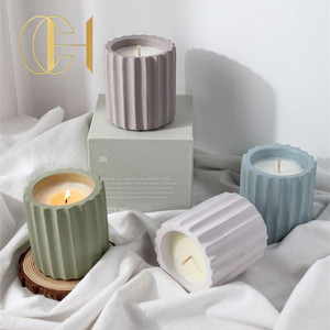 C & H Bán Buôn Sang Trọng Tùy Chỉnh Nắp Crack Dấu Vết Vàng Gai Vuông Xi Măng Rỗng Nến Lọ Chủ Tàu - Product Image 4