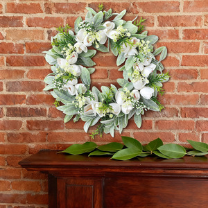 DAMAI Spring Wreaths for Front Door Wreath with Tulip Vivid Artificial Floral for Wall Window Farmhouse Party Holiday Home Dec - Product Image 4