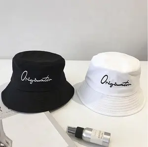 YKH, venta al por mayor, logotipo bordado personalizado, diseño personalizado, algodón, moda de invierno, sombrero de cubo bordado con su propio logotipo