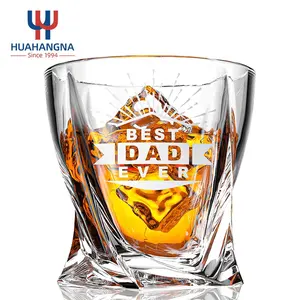 Juego de regalo de vidrio para whisky, 10 oz, Base pesada, congelable, anticuado, vaso de vidrio para whisky, licor, espíritu